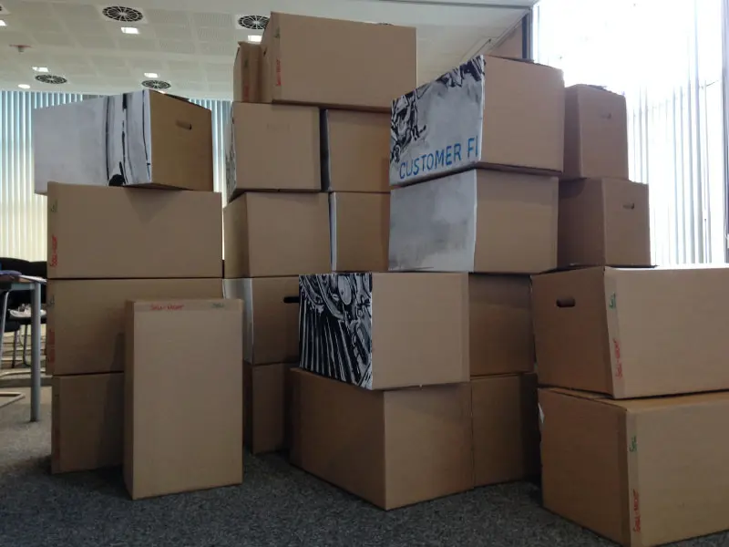 Flipchart-Alternative Umzugskartons